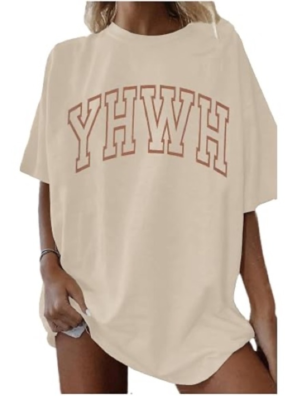 YHWH Oversized Graphic Tee (NWOT) Apricot, Size Medium **Oversized**